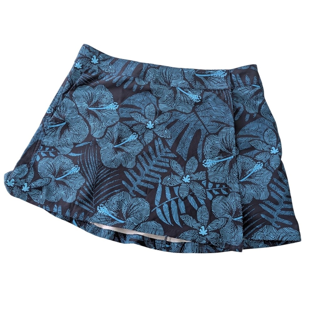 RipSkirt Hawaii Length 1 Wrap Skirt Women's XS Blue Tropical Floral Mini Travel